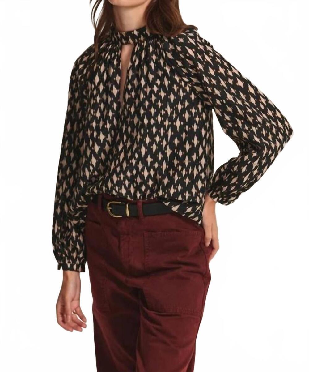 NEW VELVET BY GRAHAM & SPENCER malia mock neck blouse in nightfall - Picture 3 of 4
